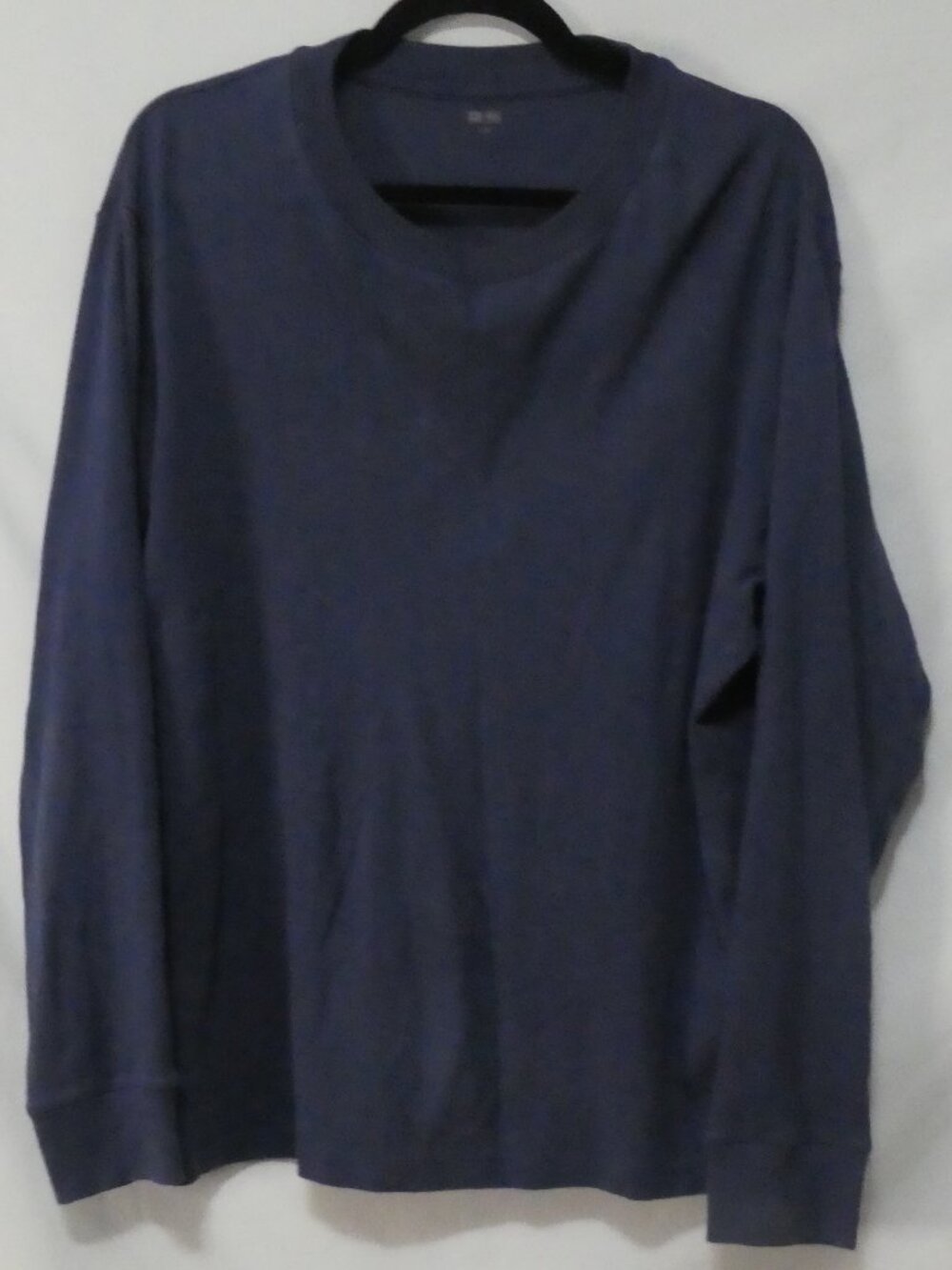 UNIQLO Navy Blue Cotton Long Sleeve Crew Neck Top Knit Pullover - Size Medium
